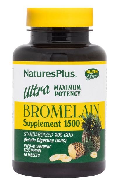 Bromelain Supplement 1500 Ultra Maximum Potency (60 Tablets) - Nature's Plus - Topvitamine