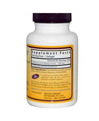 Healthy Origins, CoQ10 Gels, 100 mg, 60 Softgels - Topvitamine