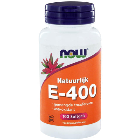 Now Foods, E - 400 100% Natural Mixed Tocopherols, 100 Softgels - Topvitamine