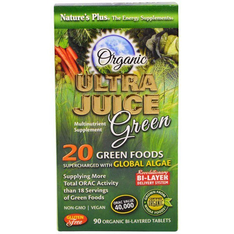 Organic Ultra Juice Green (90 Organic Bi - Layered Tablets) - Nature's Plus - Topvitamine