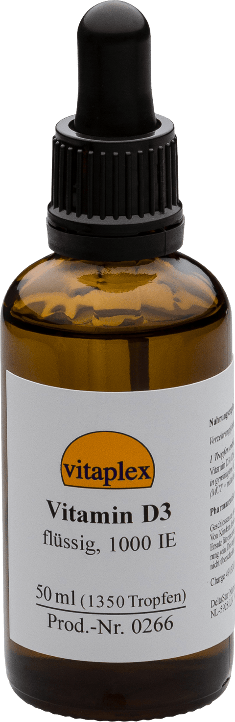 Vitamin D3 liquid, 1000 IE (50 ml, ca. 1.350 drops) - Vitaplex - Topvitamine