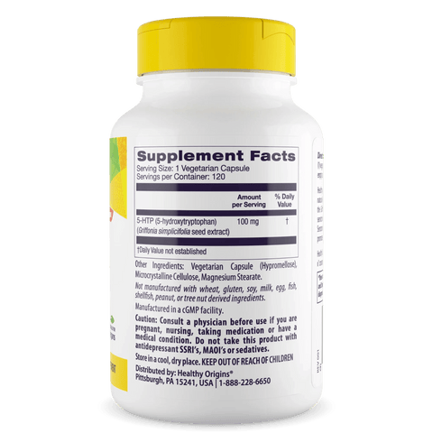 5 - HTP 100 mg (120 Veggie Caps) - Healthy Origins - Topvitamine