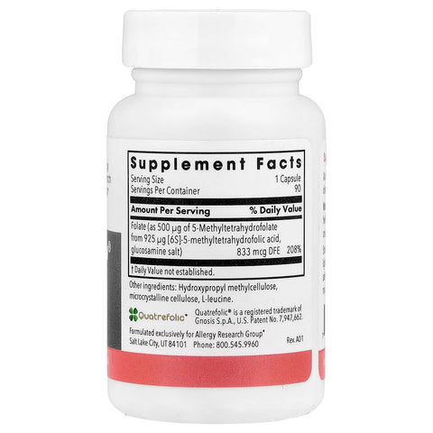QuatreActiv Folate (90 capsules) - Allergy Research Group