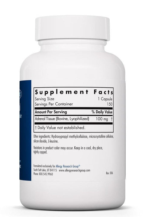 Adrenal Natural Glandular 150 Vegicaps - Allergy Research Group - Topvitamine