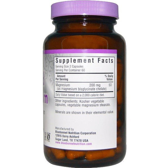 Chelated Magnesium (120 Vcaps) - Bluebonnet Nutrition - Topvitamine