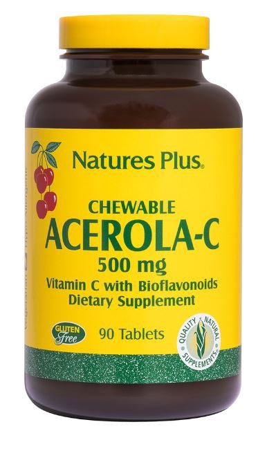 Chewable Acerola - C Vitamin C with Bioflavonoids 500 mg (90 Tablets) - Nature's Plus - Topvitamine