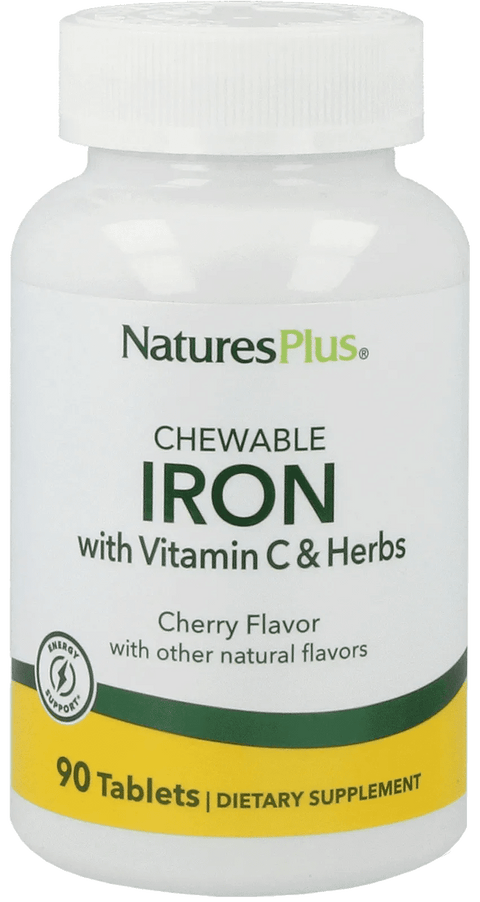 Chewable Iron, Cherry Flavor (90 Tablets) - Nature's Plus - Topvitamine