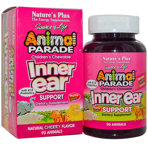 Children's Chewable Inner Ear Support, Natural Cherry Flavor (90 Animals) - Nature's Plus - Topvitamine