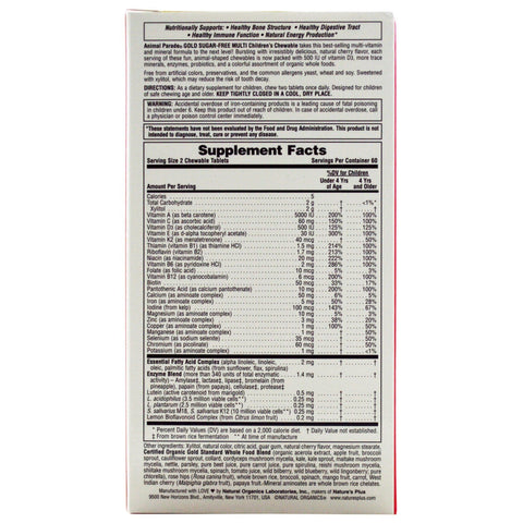 Children's Chewable Multi - Vitamin & Mineral Supplement, Natural Cherry Flavor (120 Animals) - Nature's Plus - Topvitamine