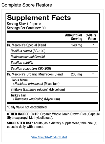 Complete Spore Restore (90 capsules) - Dr. Mercola (Vitamins)