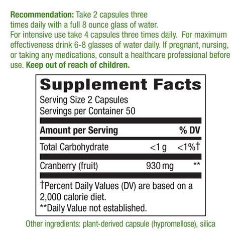 Cranberry Fruit 465 mg (180 Vegetarian Capsules) - Nature's Way - Topvitamine