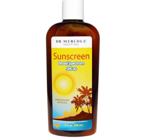 Dr. Mercola, Natural Sunscreen, with Green Tea, SPF 30, 8 fl oz (236 ml) - Topvitamine