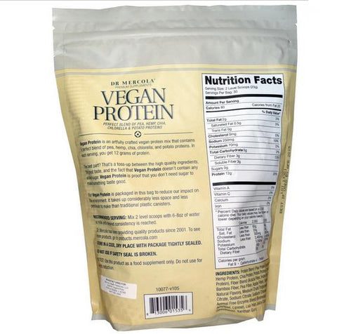 Dr. Mercola, Premium Supplements, Vegan Protein Vanilla, 1 lb 5 oz (690 g) - Topvitamine