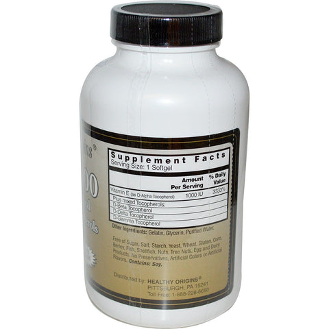 E - 1000 (120 Softgels) - Healthy Origins - Topvitamine