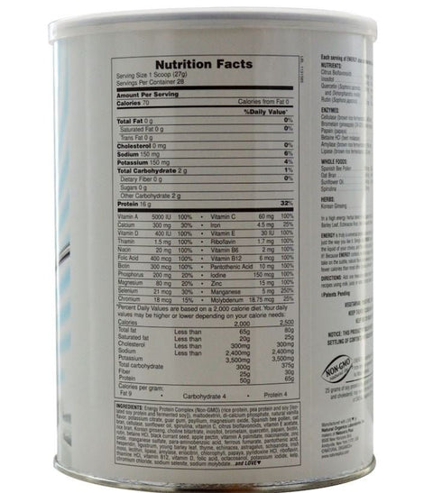 Energy Shake - The Original High Protein (756 grams) - Nature's Plus - Topvitamine