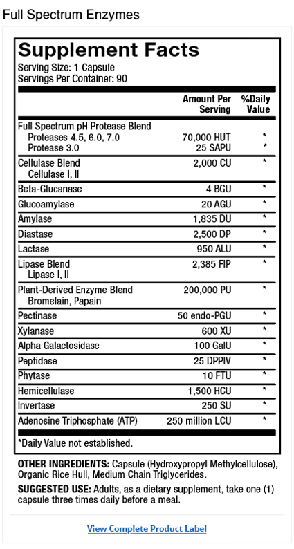 Full Spectrum Enzymes (90 Capsules) - Dr. Mercola