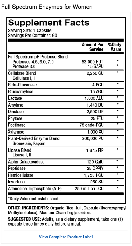Full Spectrum for Women Enzymes (90 Capsules) - Dr. Mercola