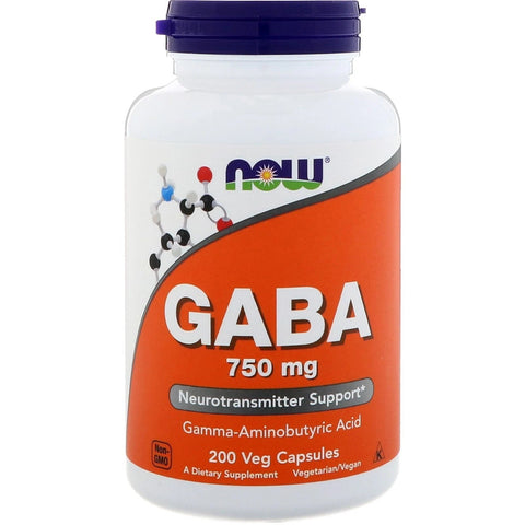 GABA - 750 mg (200 Vegetarian Capsules) - Now Foods - Topvitamine