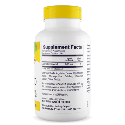 Healthy Origins, Alpha Lipoic Acid, 300 mg, 150 Capsules - Topvitamine