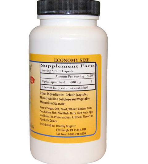 Healthy Origins, Alpha Lipoic Acid 600 mg, 150 Capsules - Topvitamine
