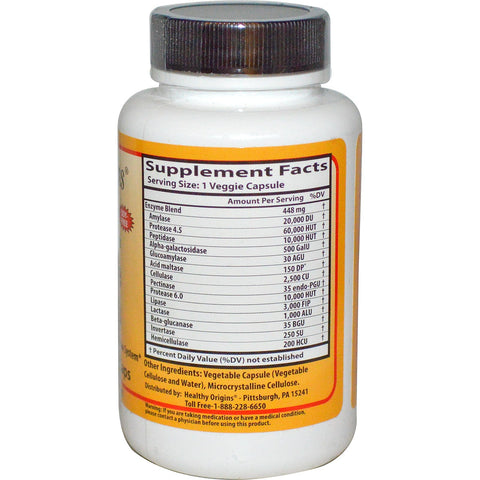 Healthy Origins, Digestive Enzymes, Broad Spectrum, 90 Veggie Caps - Topvitamine