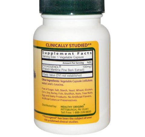 Healthy Origins, Pycnogenol, 100 mg, 60 Veggie Caps - Topvitamine