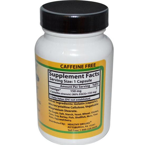 Healthy Origins, Teavigo, Caffeine Free, 150 mg, 60 Capsules - Topvitamine