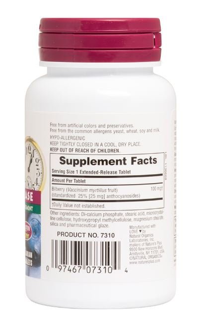 Herbal Actives - Bilberry Extended Release 100 mg (30 Tablets) - Nature's Plus - Topvitamine