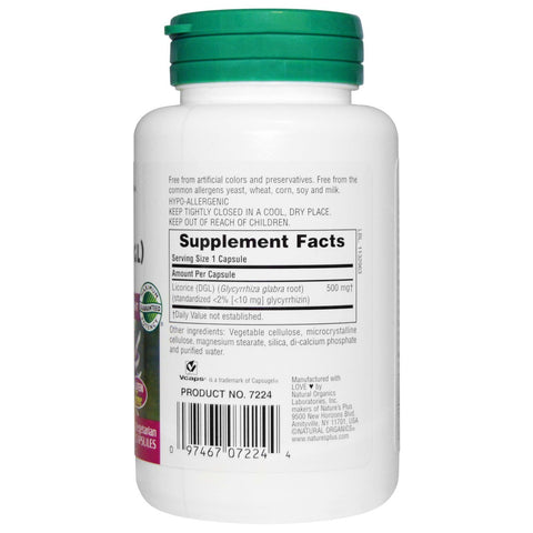 Herbal Actives, Licorice (DGL), 500 mg (60 Veggie Caps) - Nature's Plus - Topvitamine