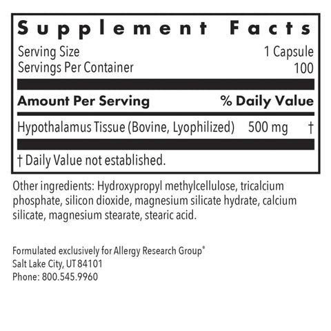 Hypothalamus Natural Glandular (100 capsules) - Allergy Research Group - Topvitamine