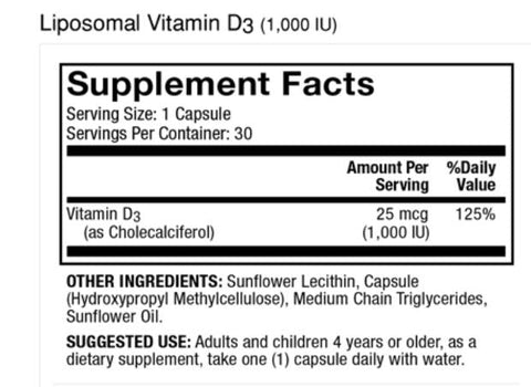 Liposomal Vitamin D - 1.000 IU (30 capsules) - Dr. Mercola - Topvitamine