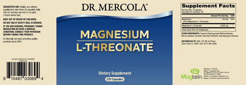 Magnesium L - Threonate (270 Capsules) - Dr. Mercola - Topvitamine