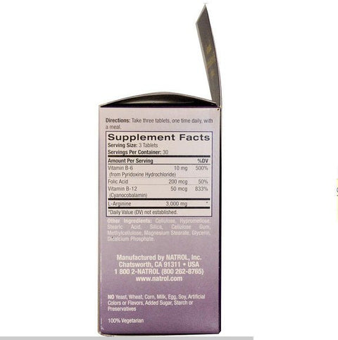 Natrol, L - Arginine 3000 mg, 90 Tablets - Topvitamine