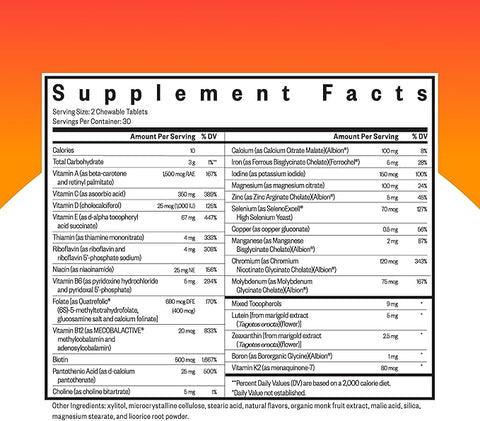 Optimal Multivitamin Chewable (60 tablets) - Seeking Health - Topvitamine