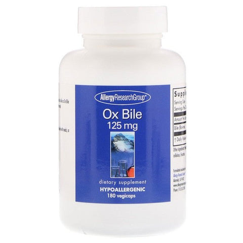 Ox Bile 125 mg 180 Vegicaps - Allergy Research Group - Topvitamine