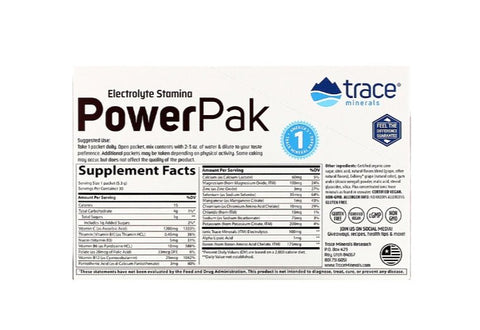 Trace Minerals Research, Electrolyte Stamina Power Pak, Pomegranate Blueberry, 0.22 oz (6.2 g), 32 Packets - Topvitamine