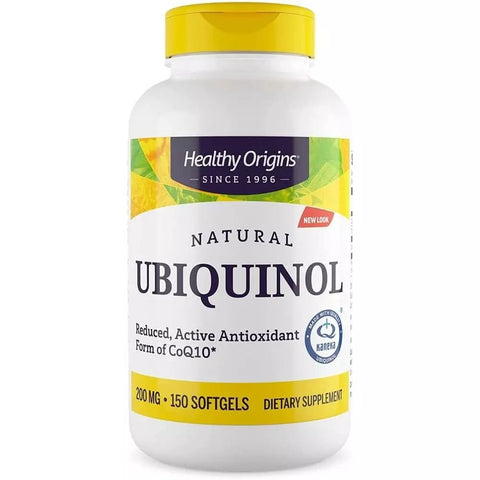 Ubiquinol 200 mg (150 gelcapsules) - Healthy Origins - Topvitamine