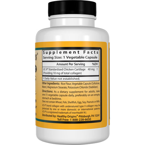 UC - II with Undenatured Type II Collagen 40 mg 120 Veggie Caps Healthy Origins - Topvitamine