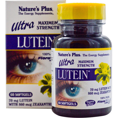 Ultra Lutein, Maximum Strength, 20 mg (60 Softgels) - Nature's Plus - Topvitamine