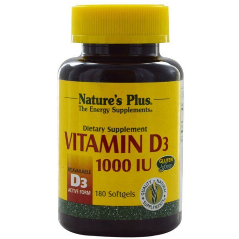 Vitamin D3, 1000 IU (180 Softgels) - Nature's Plus - Topvitamine