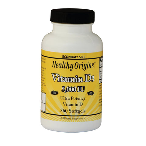 Vitamin D3 5000 IU (360 Softgels) - Healthy Origins - Topvitamine