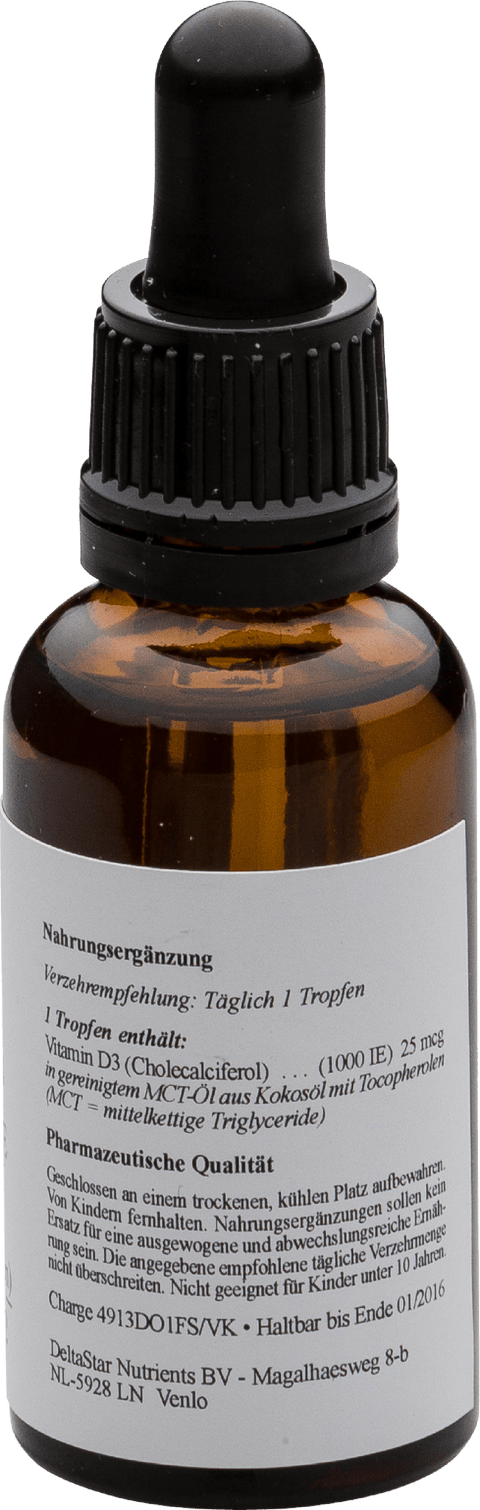 Vitamin D3 liquid, 1000 IE (30 ml, ca. 810 drops) - Vitaplex - Topvitamine