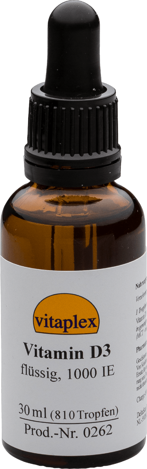 Vitamin D3 liquid, 1000 IE (30 ml, ca. 810 drops) - Vitaplex - Topvitamine