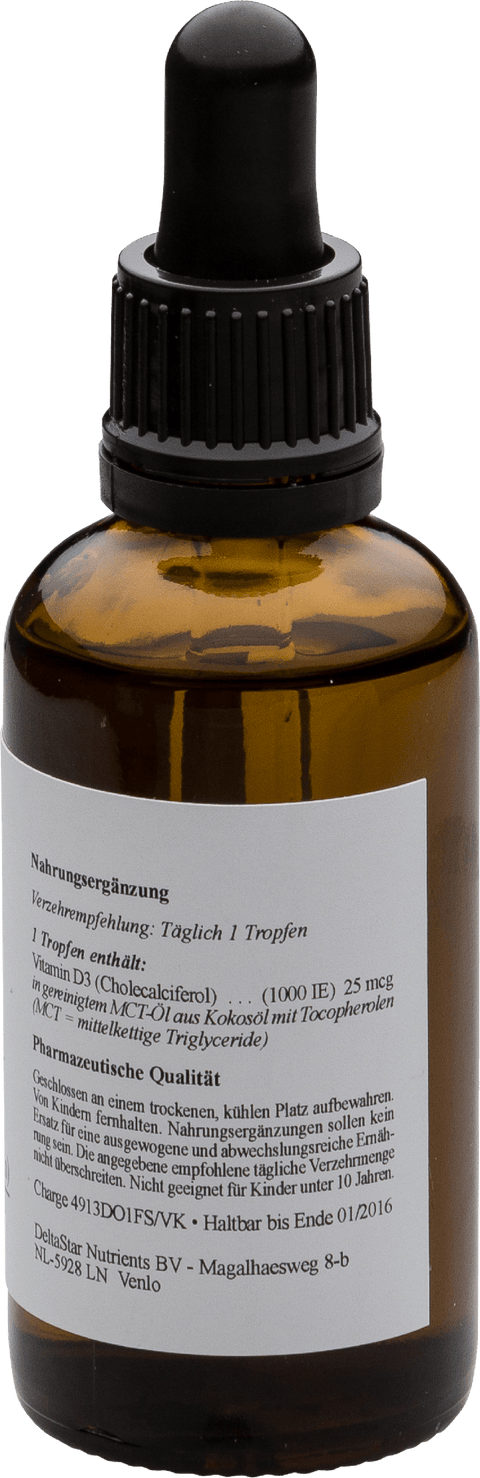 Vitamin D3 liquid, 1000 IE (50 ml, ca. 1.350 drops) - Vitaplex - Topvitamine
