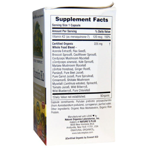 Vitamin K2 (60 Vegan Caps) - Nature's Plus - Topvitamine