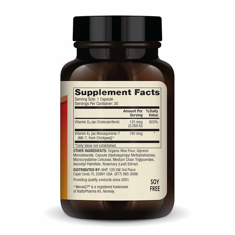 Vitamins D3 & K2 90 Capsules - Dr Mercola - Topvitamine