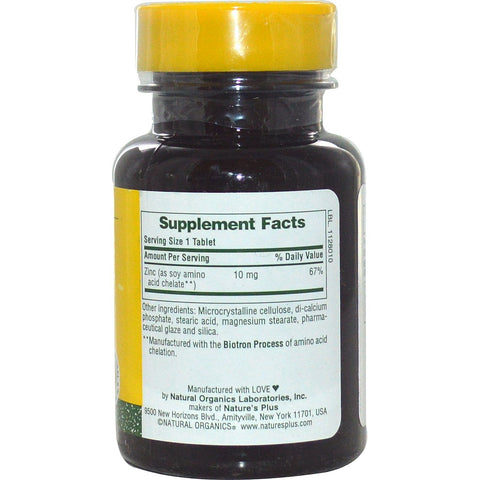 Zinc, 10 mg (90 Tablets) - Nature's Plus - Topvitamine